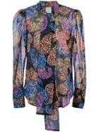 Sara Roka Thiffettee Silk Paisley Blouse - Blue