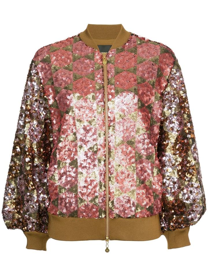 Stine Goya Sequin Embellished Bomber Jacket - Pink
