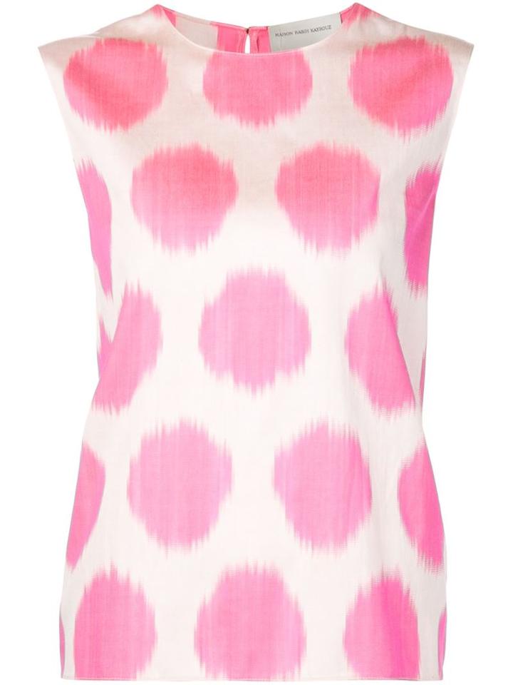 Maison Rabih Kayrouz Polka Dot Print Sleeveless Top