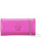 Versace Mini Medusa Head Foldover Clutch, Women's, Pink/purple, Leather