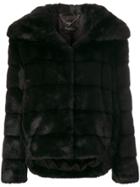 Twin-set Furry Detail Coat - Black