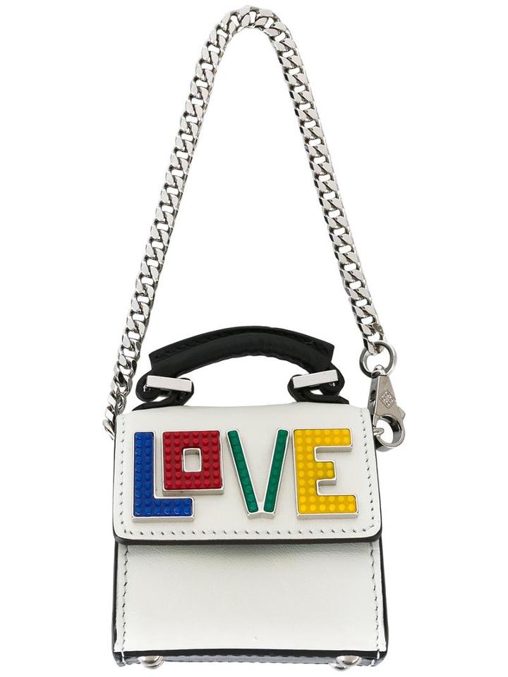 Les Petits Joueurs Nano Alex Pouch, Women's, White, Leather/plastic/metal