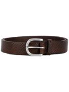 Orciani Narrow Python Effect Belt - Brown