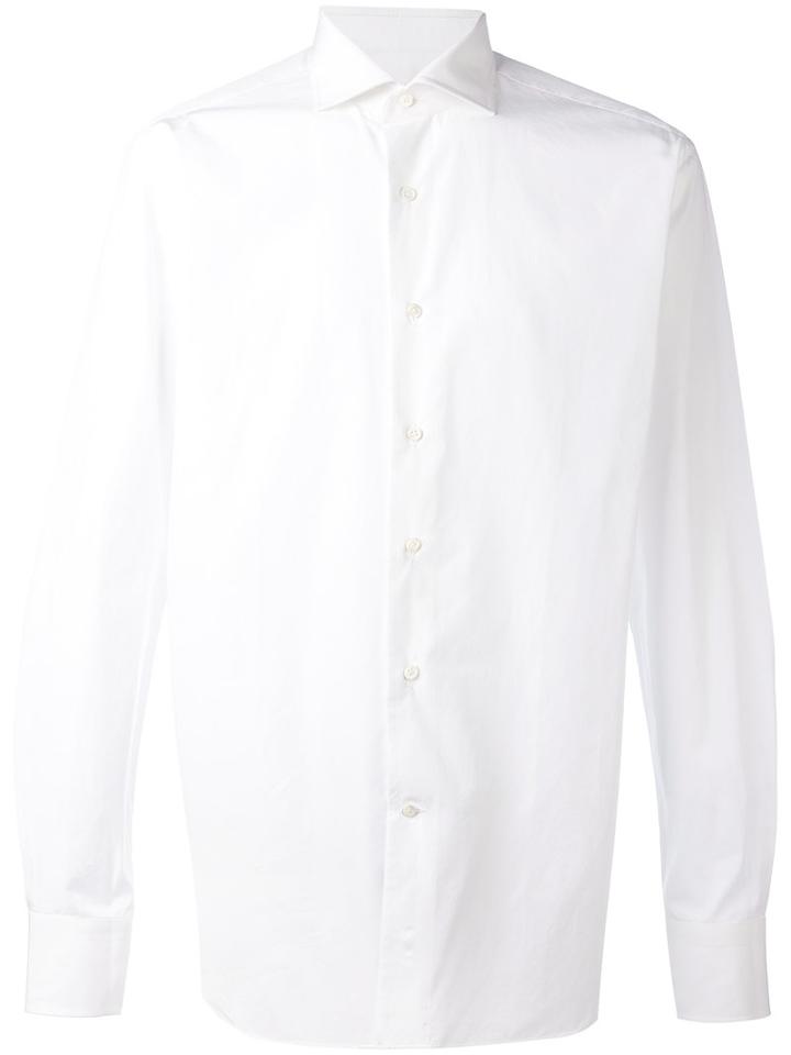 Spread Collar Shirt - Men - Cotton - 41, White, Cotton, Alessandro Gherardi