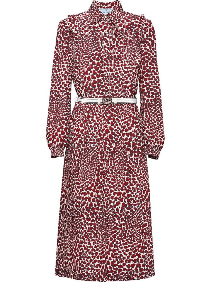 Prada Heart Print Dress - Red
