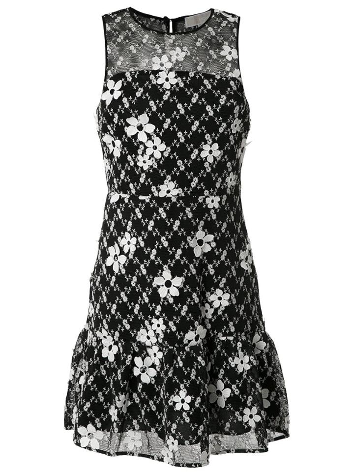 Michael Michael Kors Floral Embroidered Mini Dress - Black