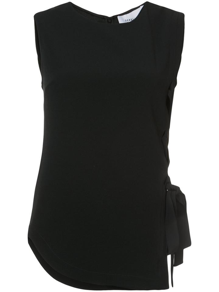 Derek Lam 10 Crosby Sleeveless Asymmetric Top With Lacing - Black
