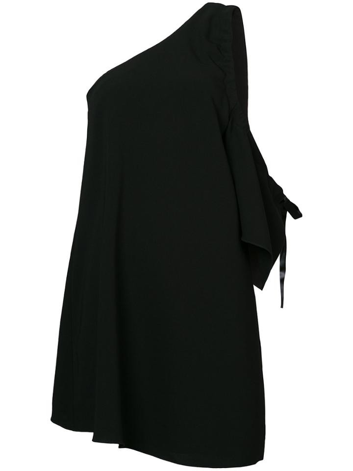 Cinq A Sept One Shoulder Asymmetric Mini Dress - Black