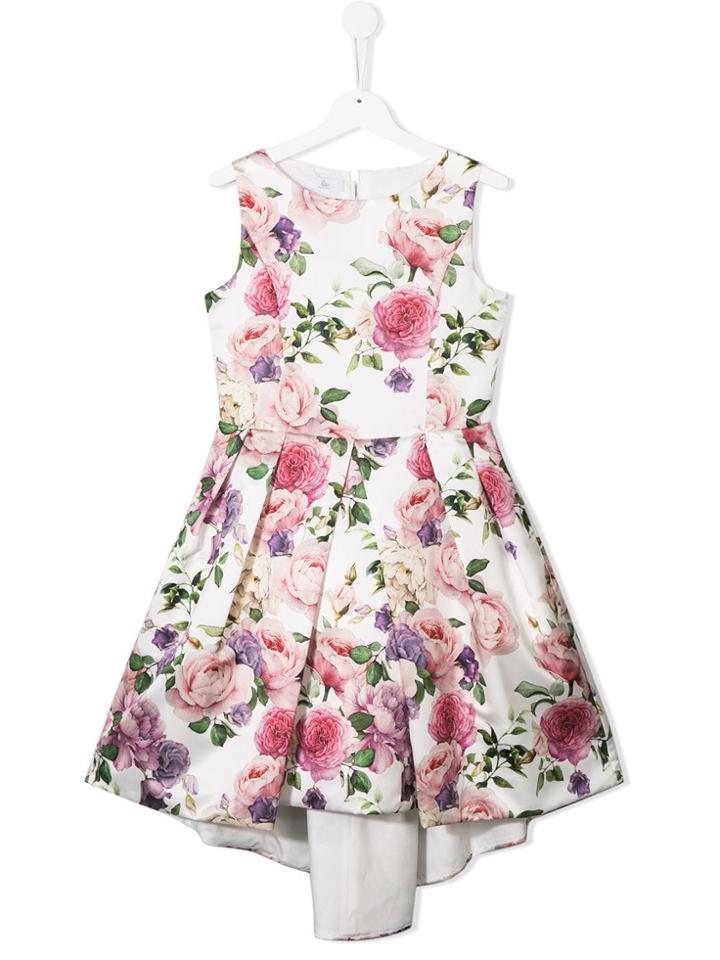Petit Teen Floral Print Dress - White