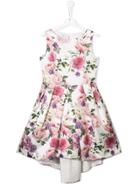 Petit Teen Floral Print Dress - White