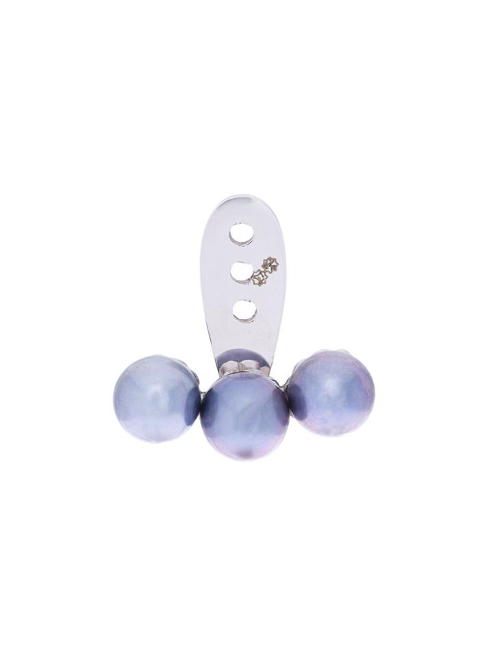 Yvonne Léon 18kt Gold 3 Grande Grey Pearls Ear Jacket - Metallic
