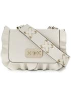 Red Valentino Red(v) Ruffle-trimmed Shoulder Bag - White