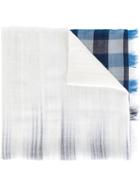 Ps By Paul Smith Gingham Frayed Scarf, Women's, Blue, Wool
