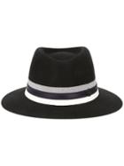 Maison Michel Trilby Hat, Women's, Size: Small, Black, Wool Felt
