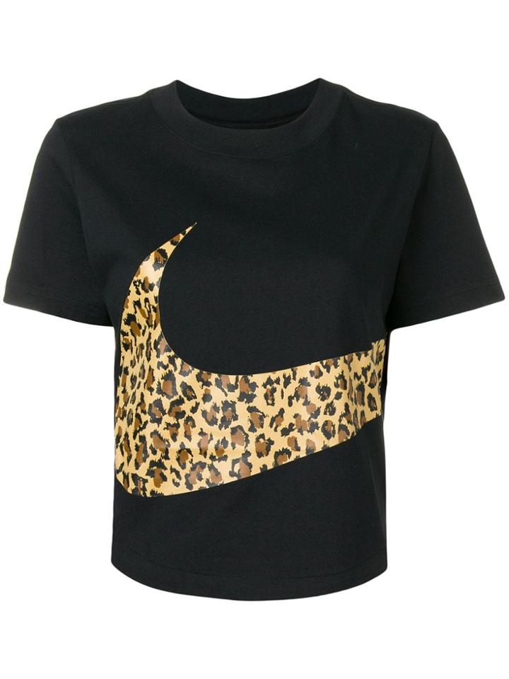 Nike Leopard Logo Swoosh T-shirt - Black
