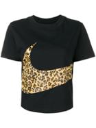 Nike Leopard Logo Swoosh T-shirt - Black