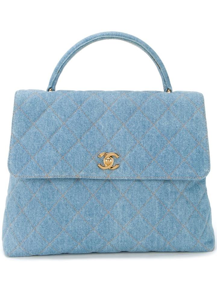 Chanel Vintage Quilted Denim Tote
