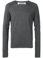 Individual Sentiments Round Neck Fine Knit Sweater - Grey