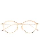 Thom Browne Eyewear Gold Optical Glasses With Clear Lens - Metallic