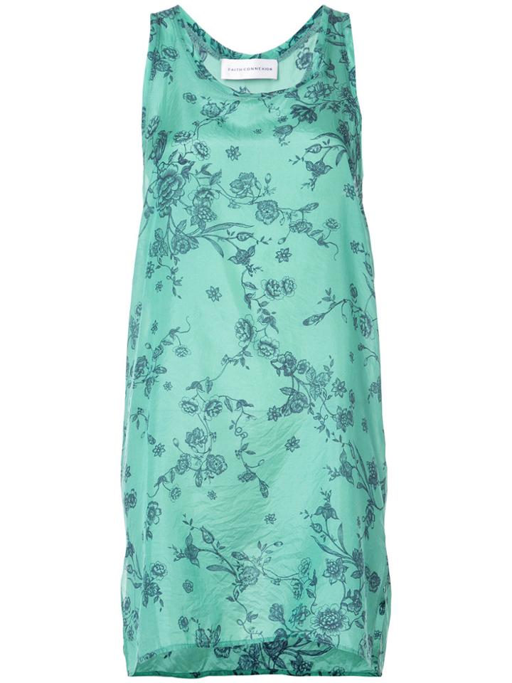 Faith Connexion Floral Longline Tank Top - Green