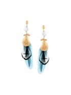 Gas Bijoux 'morea Capri' Feather Earrings, Women's, Metallic