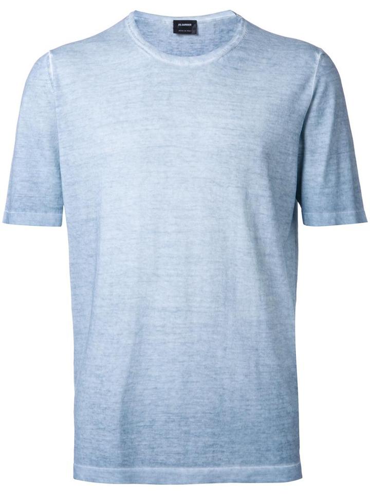 Jil Sander Round Neck T-shirt, Men's, Size: 52, Blue, Cotton