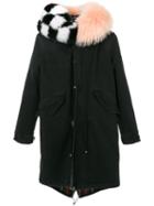 Mr & Mrs Italy - Hooded Parka - Women - Silk/cotton/fox Fur/glass - Xs, Black, Silk/cotton/fox Fur/glass