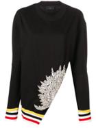 Lédition Embellished Asymmetric Sweatshirt - Black