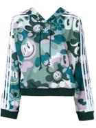 Adidas All-over Print Cropped Hoodie - Green