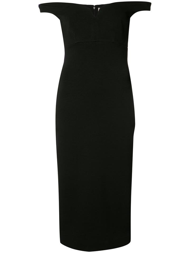 Cinq A Sept Off-shoulders Fitted Dress, Women's, Size: 8, Black, Nylon/polyurethane/viscose/spandex/elastane