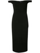 Cinq A Sept Off-shoulders Fitted Dress, Women's, Size: 8, Black, Nylon/polyurethane/viscose/spandex/elastane