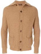 Yves Saint Laurent Vintage Checkered Texture Cardigan - Nude &