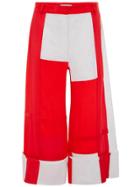 Jw Anderson Pillarbox Red Patchwork Panelled Trousers
