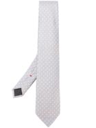 Dell'oglio Polka Dot Print Tie - Grey