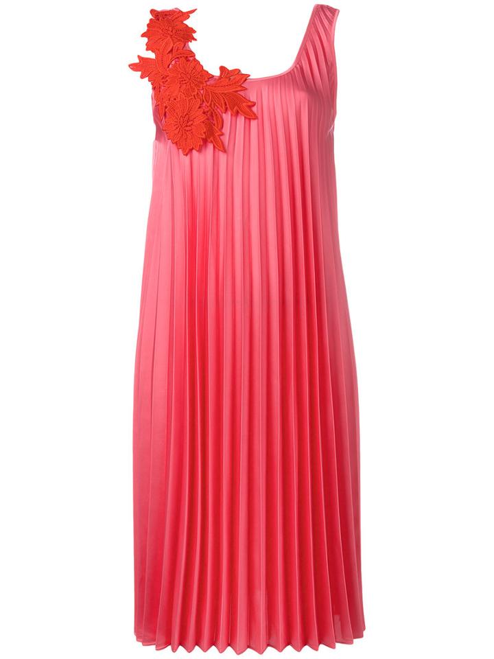 P.a.r.o.s.h. Pleated Dress, Women's, Size: Xs, Pink/purple, Cotton/polyester