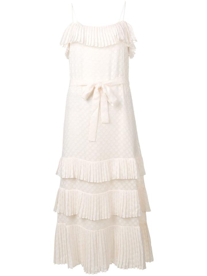 Zimmermann Pleated Detail Dress - Neutrals