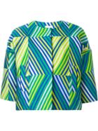 P.a.r.o.s.h. Striped Boxy Jacket, Women's, Size: Xl, Blue, Polyester/polyamide
