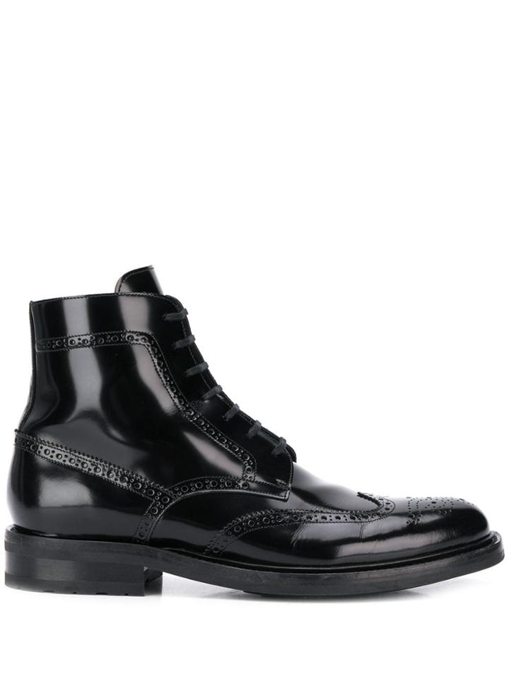 Saint Laurent Army Lace-up Boots - Black