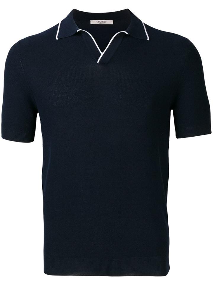 La Fileria For D'aniello Contrast Collar Polo Shirt - Blue
