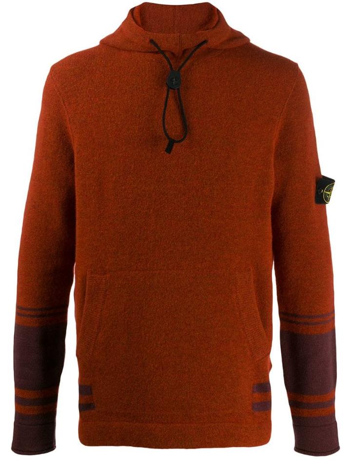 Stone Island Kangaroo Pocket Hoodie - Orange