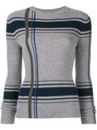 Portspure Striped Slim-fit Jumper - Grey