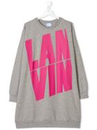 Lanvin Enfant Logo Sweater Dress - Grey