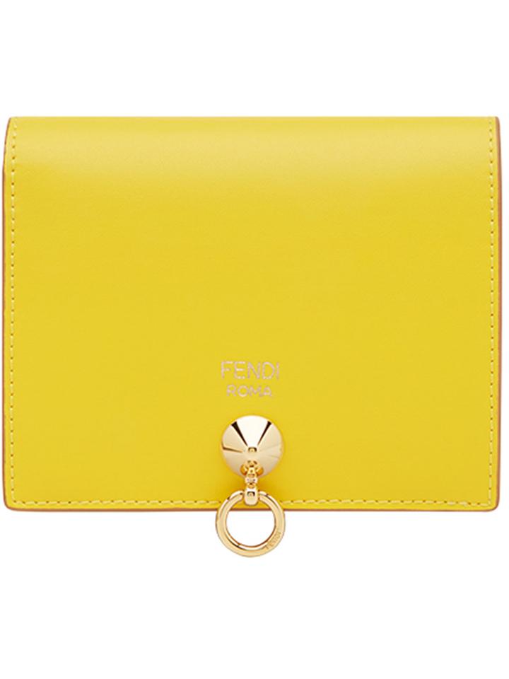 Fendi Ring Detail Wallet - Yellow & Orange