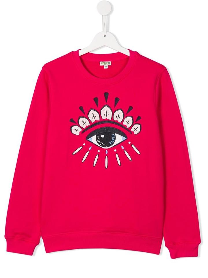 Kenzo Kids Eye Sweatshirt, Girl's, Size: 16 Yrs, Pink/purple