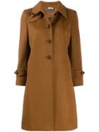 Miu Miu Bow Detail Midi Coat - Brown