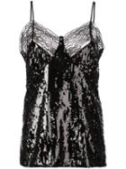 Michael Kors Lace Trimmed Sequinned Top - Black