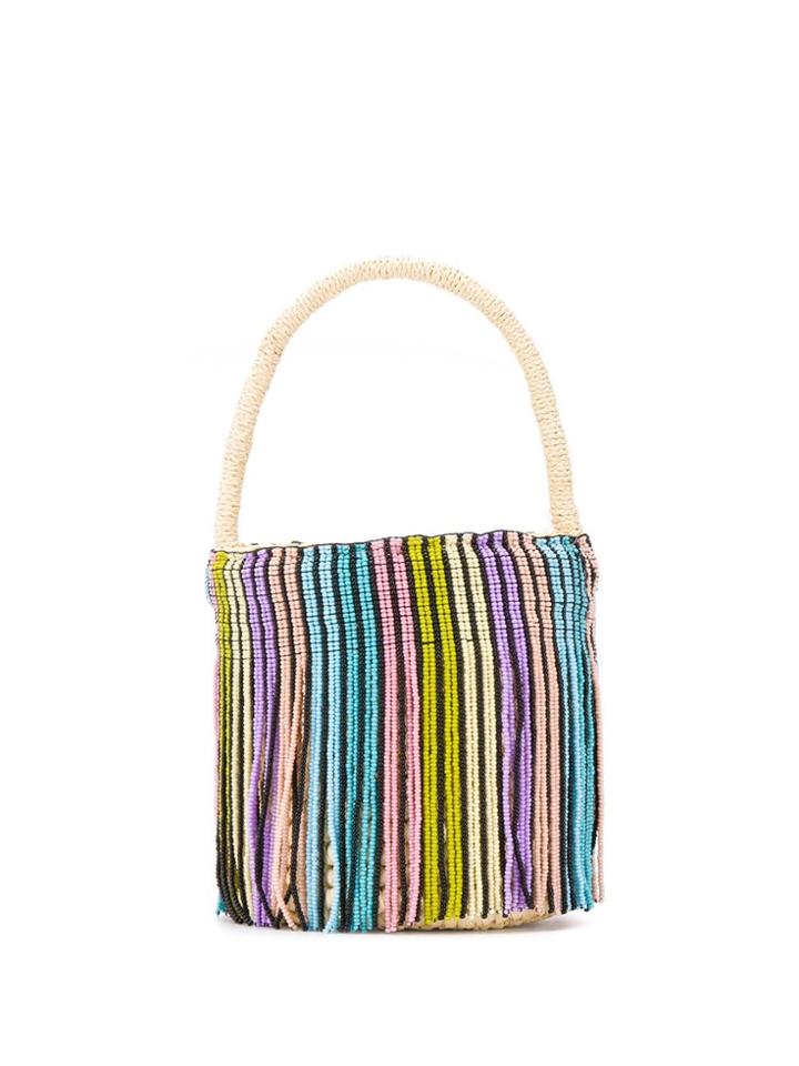 Sensi Studio Beaded Bucket Bag - Neutrals
