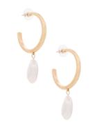 Oscar De La Renta Hoop Earrings With Drop Pendant - Metallic