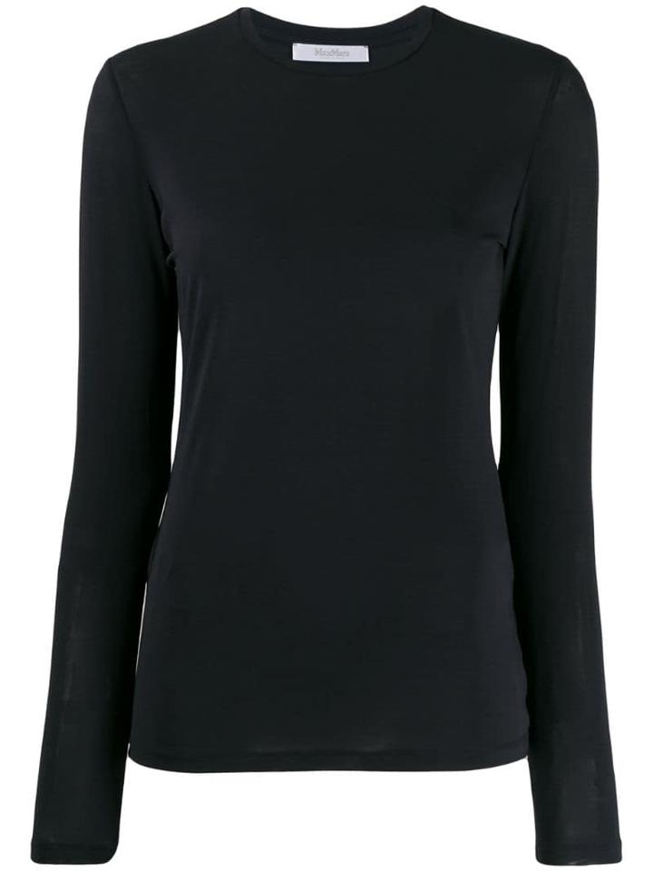 Max Mara Plain Long-sleeved Top - Blue