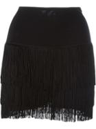 Norma Kamali Short Fringed Skirt, Women's, Size: Small, Black, Polyester/spandex/elastane